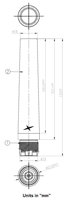 Mechanical Drawing - Taoglas TU.66 Terminal-Mount Antennas